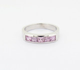 Princess Cut 1.75ct Pink Sapphire 18k White Gold Ring Size O1/2 Val $5040
