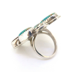 Vintage Sterling Silver & Turquoise Navajo Butterfly Ring Stamped D.S. Size R