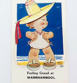 1950s “FEELING GRAND AT WARRNAMBOOL” FOLDOUT NOVELTY POSTCARD.