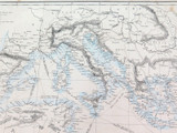 c1860 LARGE “WEEKLY DISPATCH ATLAS” MAP of THE MEDITERRANEAN