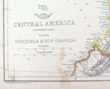 c1860 LARGE “WEEKLY DISPATCH ATLAS” MAP of CENTRAL AMERICA (SOUTHERN PART).