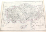 c1860 LARGE “WEEKLY DISPATCH ATLAS” MAP of ASIA MINOR