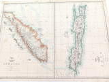 c1860 LARGE “WEEKLY DISPATCH ATLAS” MAP ISLANDS of SUMATRA & JAVA.