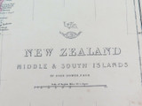 c1860 LARGE “WEEKLY DISPATCH ATLAS” MAP of NEW ZEALAND MIDDLE & SOUTH ISLANDS.