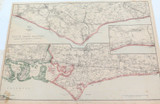 c1860 LARGE “WEEKLY DISPATCH ATLAS” MAP of THE SOUTH COAST RAILWAY, UK.