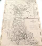 c1860 LARGE “WEEKLY DISPATCH ATLAS” MAP of CAMBRIDGE & OXFORD.