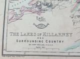 c1860 LARGE “WEEKLY DISPATCH ATLAS” MAP of THE LAKES of KILLARNEY.