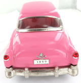 LARGE NICE CONDITION LUXE CAR FRICTION 1950 PINK CADILLAC MF330 PRESSED METAL.