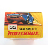 VINTAGE MATCHBOX SERIES NEW 65 SAAB SONETT III DIECAST CAR + ORIGINAL BOX