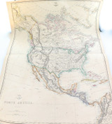 c1860 VERY LARGE DOUBLE PAGE “WEEKLY DISPATCH ATLAS” MAP of NORTH AMERICA.