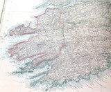 c1860 VERY LARGE “WEEKLY DISPATCH ATLAS” MAP of SOUTHERN IRELAND