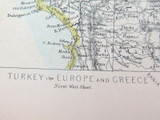 c1860 VERY LARGE “WEEKLY DISPATCH ATLAS” MAP of TURKEY & GREECE in EUROPE.