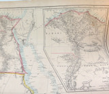 c1860 VERY LARGE “WEEKLY DISPATCH ATLAS” MAP of EGYPT, NUBIA, RED SEA.