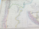 c1860 VERY LARGE “WEEKLY DISPATCH ATLAS” MAP of SOUTHERN SOUTH AMERICA.