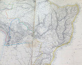 c1860 VERY LARGE “WEEKLY DISPATCH ATLAS” MAP of BRAZIL, BOLIVIA, PERU & ECUADOR.