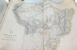 c1860 VERY LARGE “WEEKLY DISPATCH ATLAS” MAP of BRAZIL, BOLIVIA, PERU & ECUADOR.