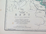 c1860 LARGE “WEEKLY DISPATCH ATLAS” MAP of KENT, UK.