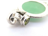 Gorgeous Sterling Silver Neck Collar with Jadeite & Peridot Pendant 33.6g