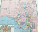 c1886 LARGE DETAILED MAP of SOUTH AUSTRALIA.