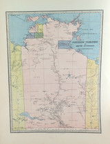 c1886 LARGE DETAILED MAP of THE NORTHERN TERRITORY (of SOUTH AUSTRALIA).