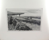 1886 WOOD ENGRAVING MELBOURNE CUP FROM THE STAND.