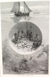 1886 WOOD ENGRAVING “PEARL FISHERY TORRES STRAIT"