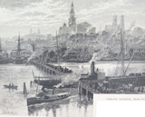 1886 WOOD ENGRAVING “DARLING HARBOUR, SYDNEY"