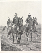 1886 WOOD ENGRAVING “MOUNTED POLICE & TRACKER"