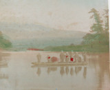 1800s RARE JAPANESE MEIJI PERIOD “SCHOOL of YOKOHAMA” PHOTOGRAPH. Mt FUJI LAKE.