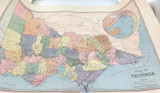 c1886 VERY LARGE DETAILED COLOUR MAP of VICTORIA.