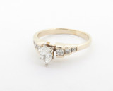 Vintage 0.42ct Marquise & Brilliant Cut Diamond 14k Gold Ring Size K Val $4320