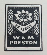 1930s EX LIBRIS BOOKPLATE FROM ORIGINAL ADRIAN FEINT WORK ex MANUSCRIPTS MAG.