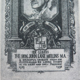 1930s EX LIBRIS PHOTO PRINT BOOKPLATE for JOHN LANE MULLINS by J B GODSON.