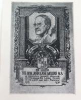 1930s EX LIBRIS PHOTO PRINT BOOKPLATE for JOHN LANE MULLINS by J B GODSON.