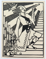 1930s LINOCUT BOOKPLATE by KLYTE SLATER “LIMPANG TUNG". EX MANUSCRIPTS MAGAZINE.