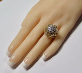 Vintage 0.56ct Diamond Ladies 14k Gold Floral Cluster Dress Ring SizeM Val $3890