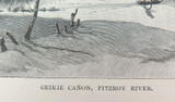 c1886 ANTIQUE ENGRAVING BOOKPLATE, “GEIKIE CANON (GORGE) FITZROY RIVER” W/AUST.