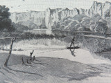c1886 ANTIQUE ENGRAVING BOOKPLATE, “GEIKIE CANON (GORGE) FITZROY RIVER” W/AUST.