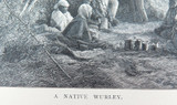 c1886 ANTIQUE ENGRAVING BOOKPLATE, AUSTRALIAN ABORIGINAL “NATIVE WURLEY”.