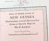 RARE 1888 VERY LARGE MAP OF NEW GUINEA.