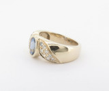 1.45ct Tanzanite & Diamond Set 14K Yellow Gold Dress Ring Size N Val $5260