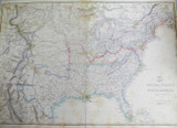 .1860s CIVIL WAR ERA LARGE MAP EASTERN & CENTRAL UNITED STATES. WEEKLY DISPATCH.