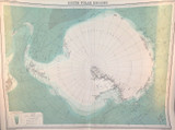 1922 RARE LARGE MAP of THE SOUTH POLE REGION. GREAT CONDITION.