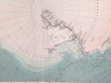 1922 RARE LARGE MAP of THE SOUTH POLE REGION. GREAT CONDITION.