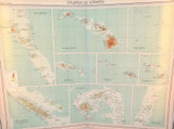 1922 SCARCE LARGE MAP of ISLANDS OF OCEANIA. GREAT CONDITION.