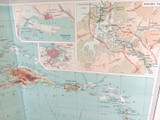 1922 SCARCE LARGE MAP of THE WEST INDIES. GREAT CONDITION.