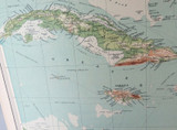 1922 SCARCE LARGE MAP of THE WEST INDIES. GREAT CONDITION.