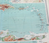 1922 SCARCE LARGE MAP of THE WEST INDIES. GREAT CONDITION.