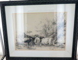 THOMAS SIDNEY COOPER RA (1803 - 1902) LISTED ARTIST FRAMED TINTED LITHOGRAPH.#1