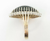 Vintage 14k Gold Onyx & 1.68ct Diamond Marquise Halo Ring Size P1/2 Val $5150